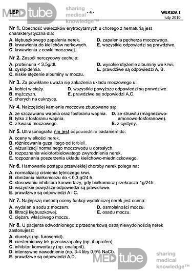 Lekarski Egzamin Państwowy 2010r. wersja 1
