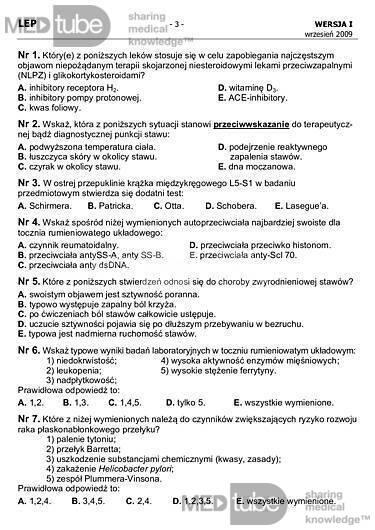 Lekarski Egzamin Państwowy 2009r. wersja 2