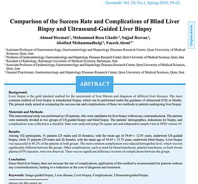 Porównanie odsetka skutecznych i powikłanych biopsji w wątroby, w przypadku zabiegu ślepego i pod kontrolą USG