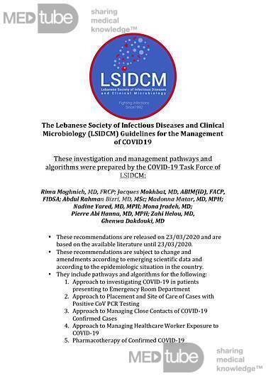 Wytyczne dotyczące postępowania z  COVID-19 przez libańskie towarzystwo chorób zakaźnych i mikrobiologii klinicznej