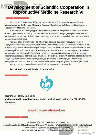 Development of Scientific Cooperation in Reproductive Medicine Research VII