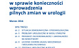 Stanowisko w sprawie konieczności wprowadzenia pilnych zmian w urologii