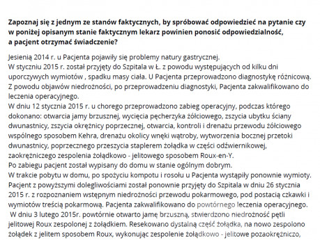 Studium przypadku - Odpowiedzialność lekarza