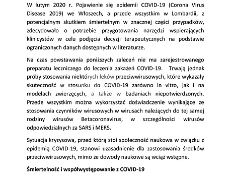 Raport PCPM COVID-19