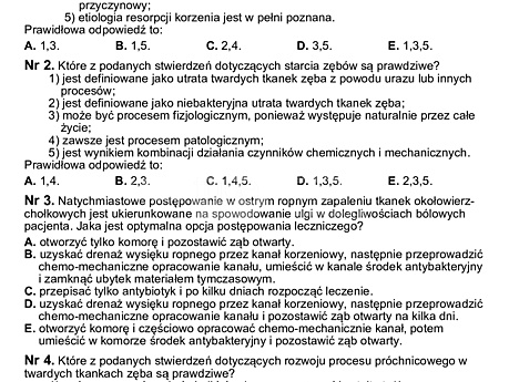 Lekarsko-Dentystyczny Egzamin Państwowy 2012r. wersja 2