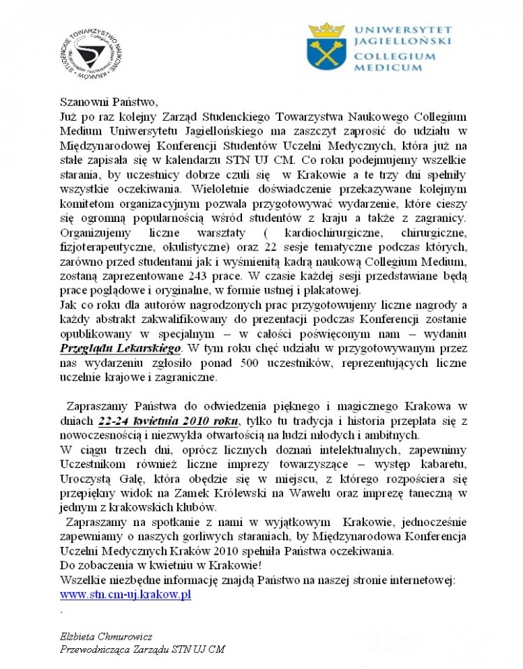 Informacje o Medycznej Konferencji w Krakowie 