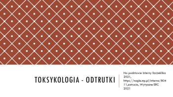 Toksykologia - odtrutki