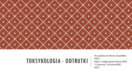 Toksykologia - odtrutki