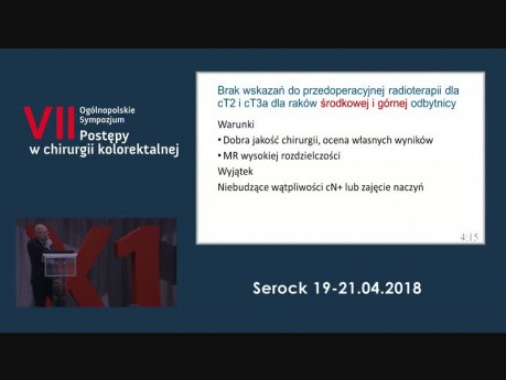 Neodjuwantowa redioterapia w raku odbytnicy? Argumenty za radioterapią