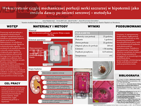 Wykorzystanie ciągłej mechanicznej perfuzji nerki szczurzej w hipotermii jako modelu dawcy po śmierci sercowej – metodyka