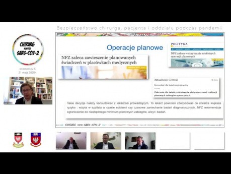 Webinar: Bezpieczeństwo chirurga, pacjenta i oddziału podczas pandemii